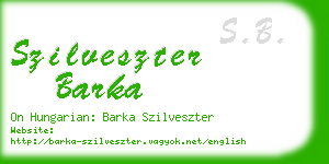 szilveszter barka business card